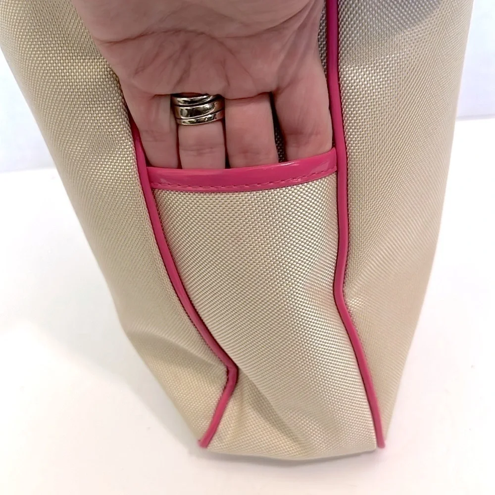 Victoria Secret Pink Cream Canvas Tote /Satchel Medium GUC